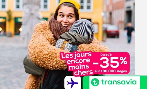 les jours encore moins chers de transavia = jusqu’à 35 % sur 100 000 sièges