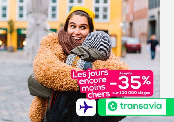 les jours encore moins chers de transavia = jusqu’à 35 % sur 100 000 sièges