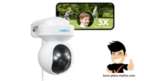 82,49€ caméra de surveillance extérieure rotative Reolink E1 WiFi (5MP, zoom 3X, détection personne et véhicule avec suivi)