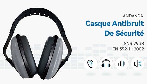 casque anti bruit professionnel Andanda réglable