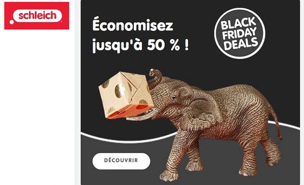 jusqu'à 50 % de remises avec les offres black friday schleich