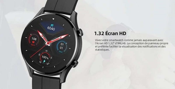 montre connectée IMILAB W12 étanche avec écran 1,32 pouces montre connectée imilab w12 étanche avec écran 1,32 pouces