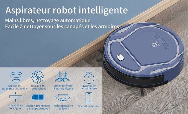 petit aspirateur robot wifi okp k2 avec capteur de collision et retour charge