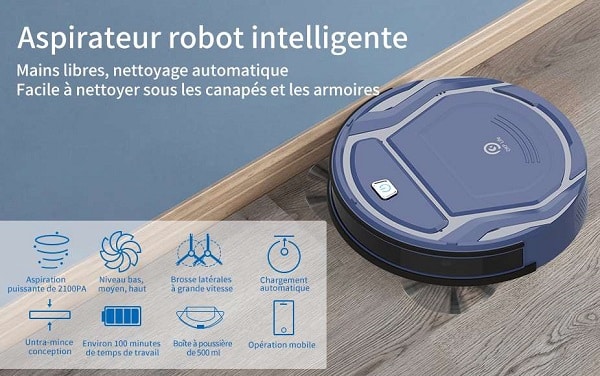 petit aspirateur robot wifi okp k2 avec capteur de collision et retour charge