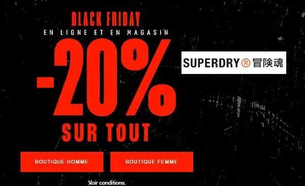 réduction sur tout pour le black friday superdry