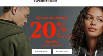 20% de remise sur les sweats avec ou sans capuche Superdry