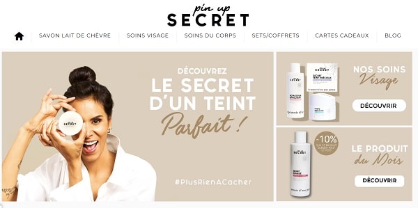 35% de remise sur toute la gamme de produits de soin pin up secret