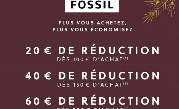 jusqu'à 60€ économisés sur fossil