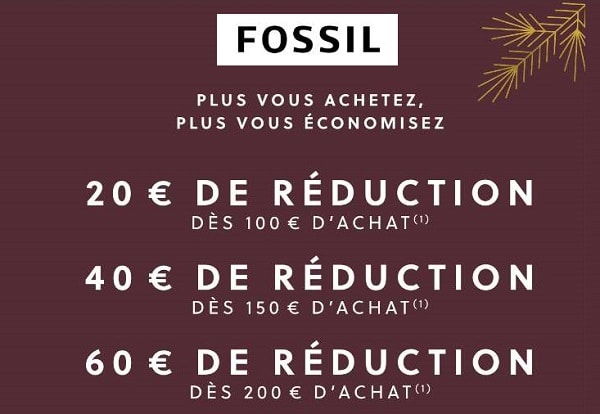 jusqu'à 60€ économisés sur fossil