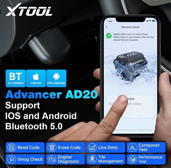 outil de diagnostic de voiture xtool ad20 bluetooth