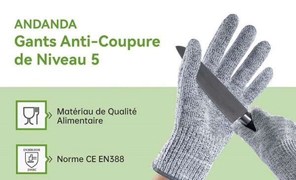 paire de gants de cuisine anti coupure andanda