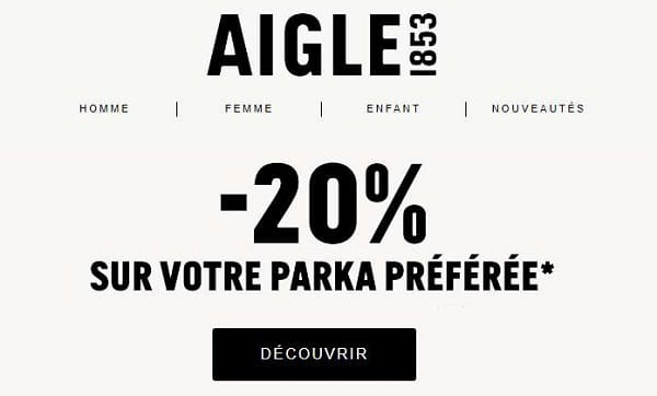 remise sur l'achat d'une parka Aigle