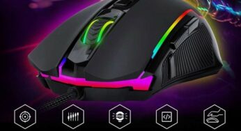 17,16€ souris gaming filaire Redragon M910-K (8000 DPI, 9 boutons programmables, rétroéclairage, bouton Rapid-Fire)