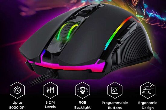 souris gaming filaire redragon m910 k