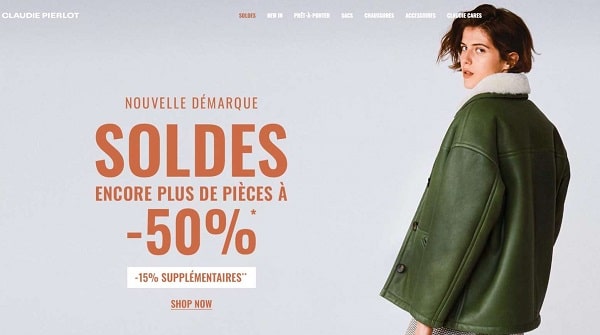 15% de remises supplémentaires sur les pièces remisées des soldes claudie pierlot