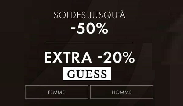 20% de remise supplémentaire sur les soldes guess