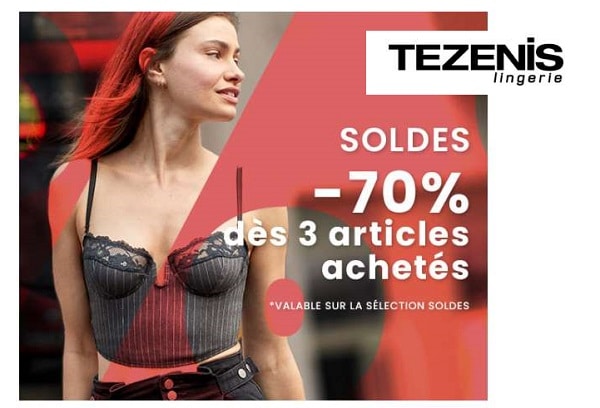 70% de remise sur votre commande de soldes tezenis