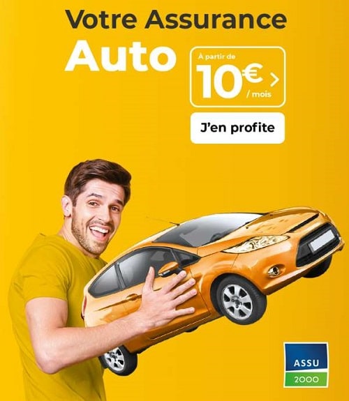 Assurance auto à partir de 10 €/mois avec ASSU 2000
