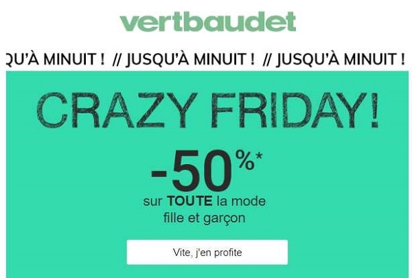 crazy friday vert baudet