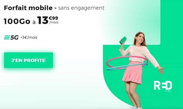 Forfait RED 100Go de SFR pour seulement 13,99€ (sans augmentation du prix au bout d’un an et sans engagement)