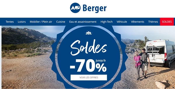 nouvelles démarques sur les soldes berger camping