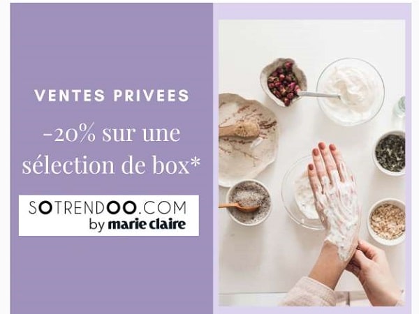 Vente privé box de Sotrendoo by Marie Claire = 20% de réduction sur une sélection de Box (sans abonnement)