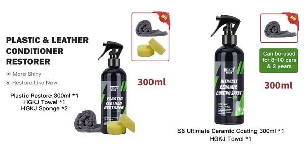 spray de protecteur carrosserie voiture s6 300ml ou spray de restauration de plastique auto s3