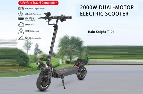 super puissante trottinette électrique tout terrain halo knight t104