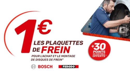 1 euro les plaquettes de frein + 30 points de contrôle gratuits ad auto