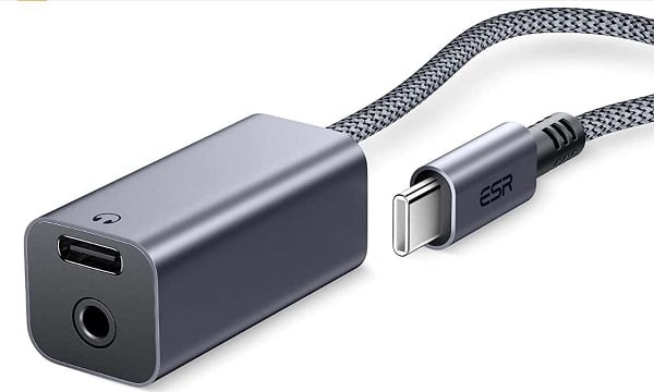 ecoutez et rechargez en même temps avec un adaptateur usb c vers jack 3,5 et usb c esr