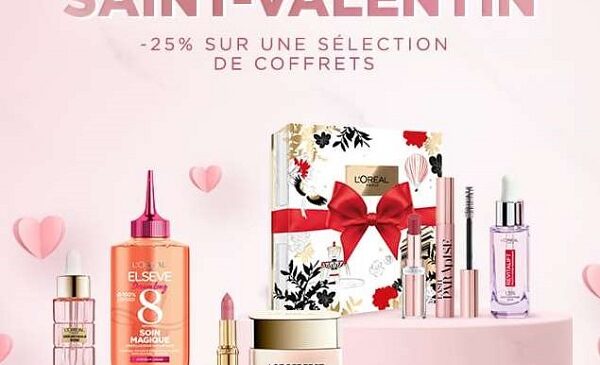 Offre Saint Valentin : remise de 25% sur un sélection de coffrets L'Oréal Paris