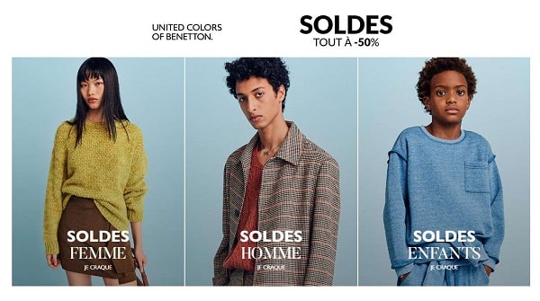 Pour les derniers jours profitez de 50% sur tous les articles en soldes de Benetton