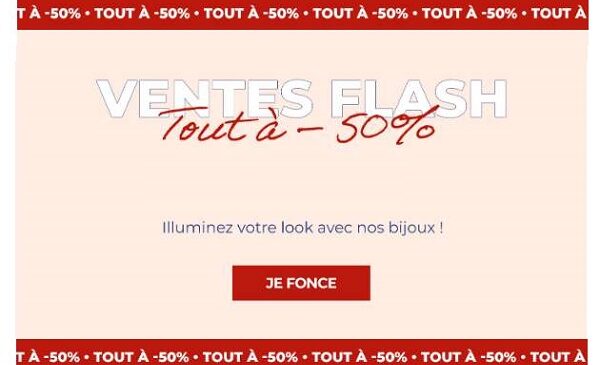 vente flash bijoux sur les 3suisses