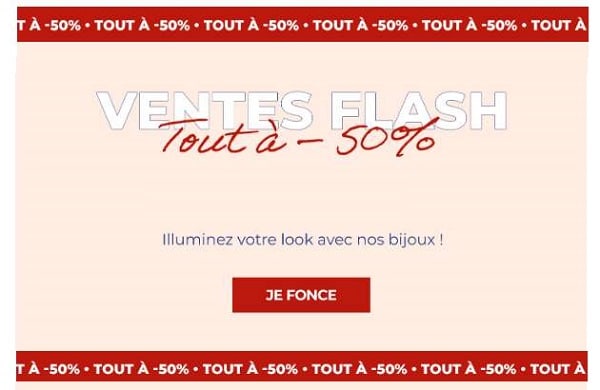 vente flash bijoux sur les 3suisses