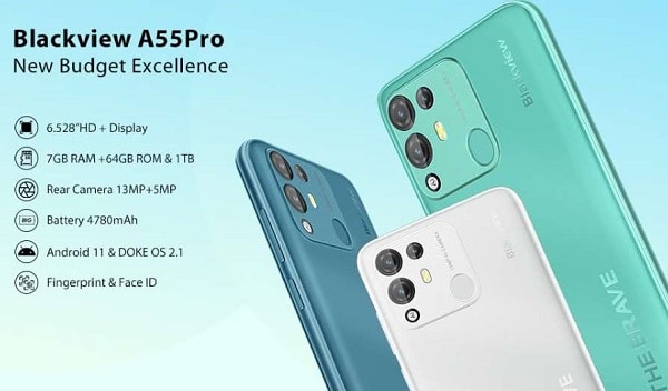 Vente flash smartphone Blackview A55 Pro Vente flash smartphone Blackview A55 Pro