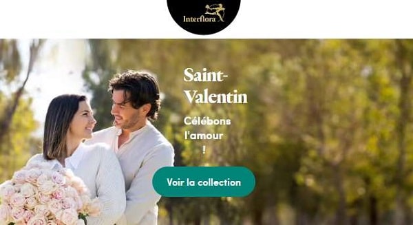 vos fleurs livrées pour la saint valentin par interflora