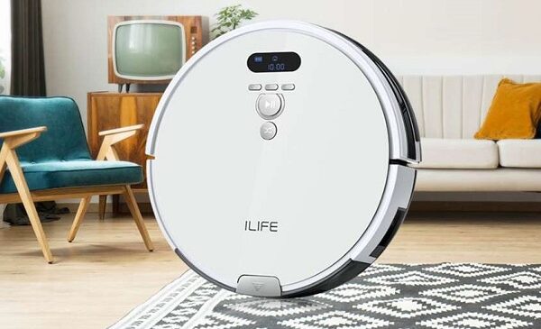 aspirateur robot laveur infrarouge ilife v8 plus avec télécommande et mur virtuel