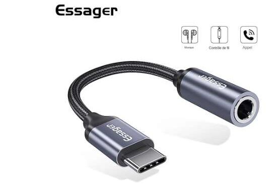 câble USB C vers prise jack 3.5mn Essager