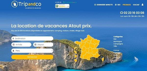 10€ de réduction sur votre location ou vacances sur Tripandco (parmi plus de 20 000 locations)