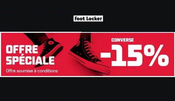 15% de remise sur tous les articles convers sur foot locker