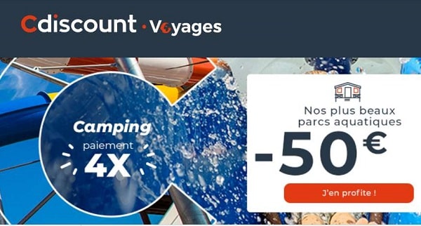 50€ de remise sur tous les campings avec parcs aquatiques sur Cdiscount Voyages (dès 499€)