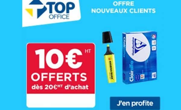 code promo top office 10€ de remise dès 20€ d'achat