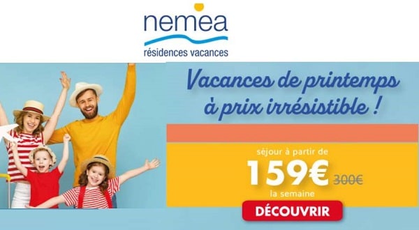 des séjours pour les vacances de pâques à partir de 159€ la semaine en résidence nemea