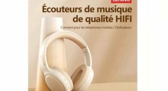 14,40€ casque audio sans fil qualité Hi-FI Lenovo TH30 (Bluetooth 5.0, micro, port jack)