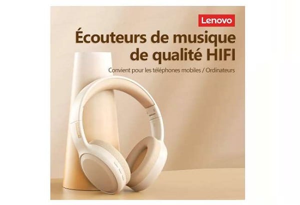 casque audio sans fil qualité hi fi lenovo th30