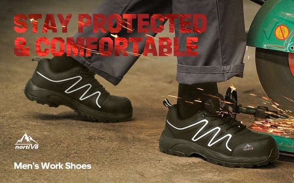 chaussures de sécurité avec protection acier et crampons nortiv 8