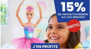 15% de remise immédiate sur une sélection de jouets Mattel (Barbie, Mega Bloks..) 