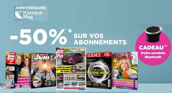 anniversaire de kiosquemag 50% de remise sur des abonnements de grands magazines