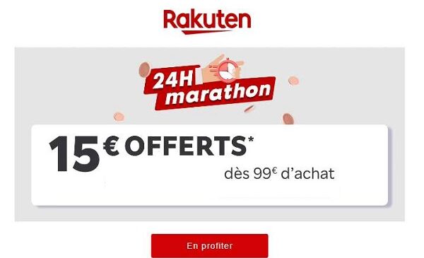 aujourd’hui 15€ de remise sur rakuten