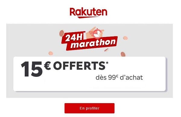 aujourd’hui 15€ de remise sur rakuten